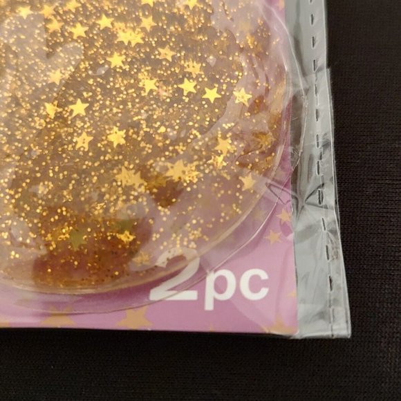 B*Pure Round Hot & Cold Eye Pads 2pc Reusable Puffy Eye Relief Mini Gold Stars - Picture 3 of 9